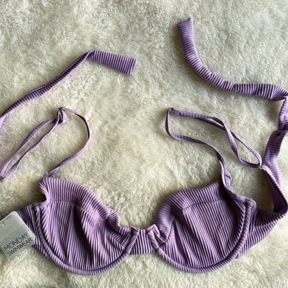 Monday Swimwear Maui Top - Lavender Rib